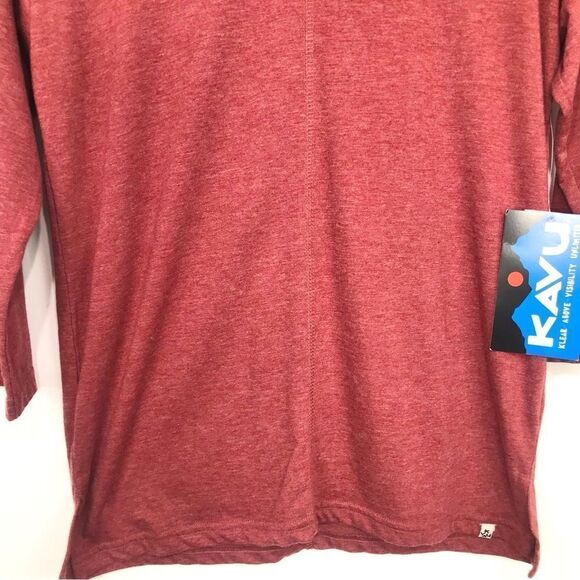 Kavu SALMA Red Rust 3/4 Sleeve Performance Athleisure Pullover T Shirt NEW - Picture 4 of 16